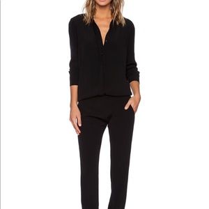 MONROE BRAND — CREPE LONG SLEEVE JUMPSUIT IN BLACK